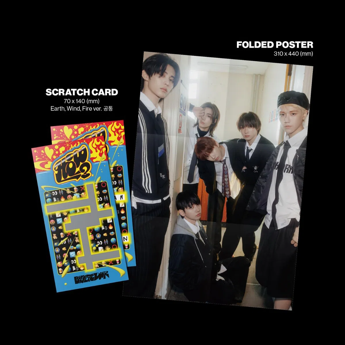 BOYNEXTDOOR - 2nd EP [HOW?] (Earth Ver.) Photo Book R + Photocard + Meme Card + 4-Cut Photo + Post Card + Scratch Card + Folded Poster + 3 Extra Photocards
