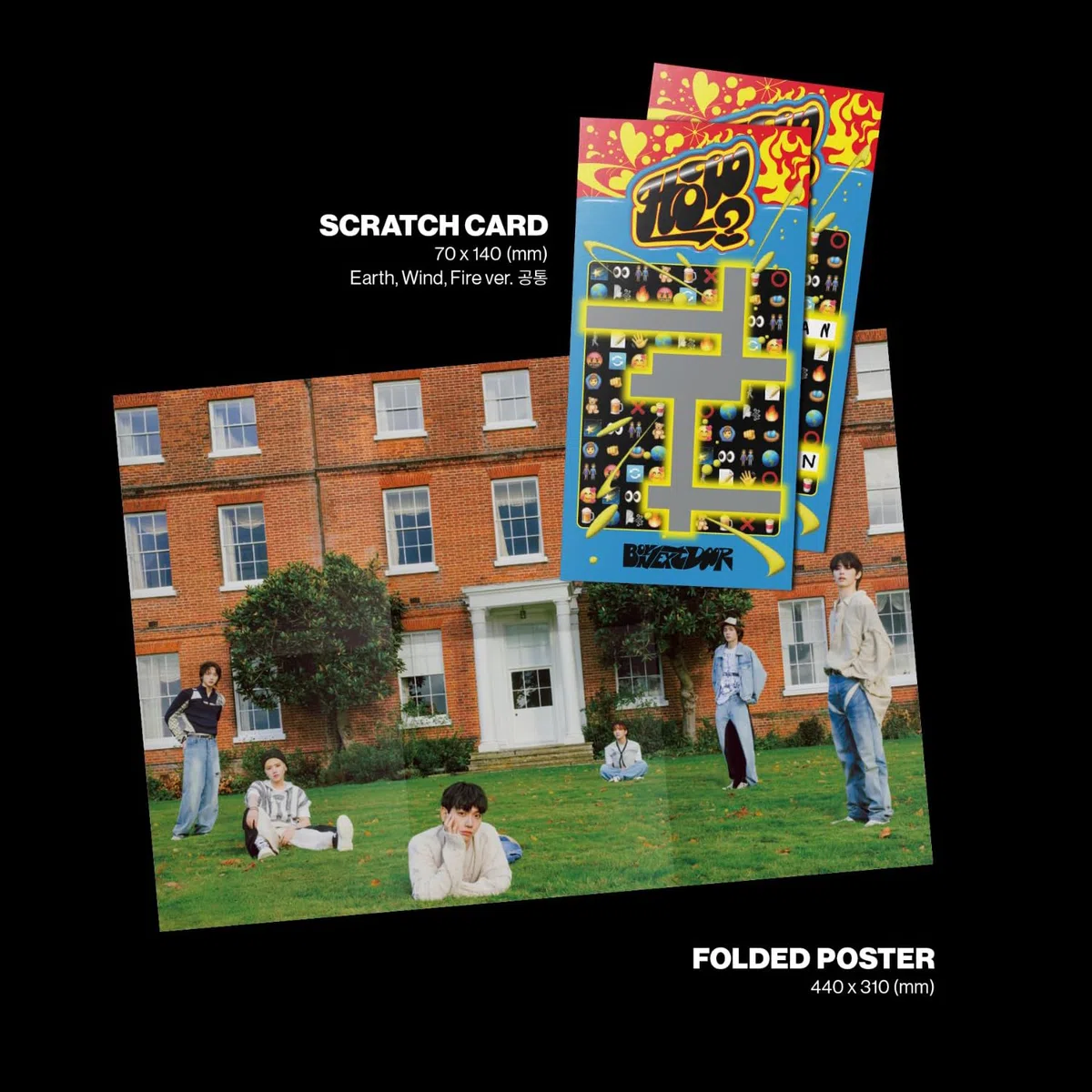 BOYNEXTDOOR - 2nd EP [HOW?] (Wind Ver.) Photo Book R + Photocard + Meme Card + 4-Cut Photo + Post Card + Scratch Card + Folded Poster + 3 Extra Photocards