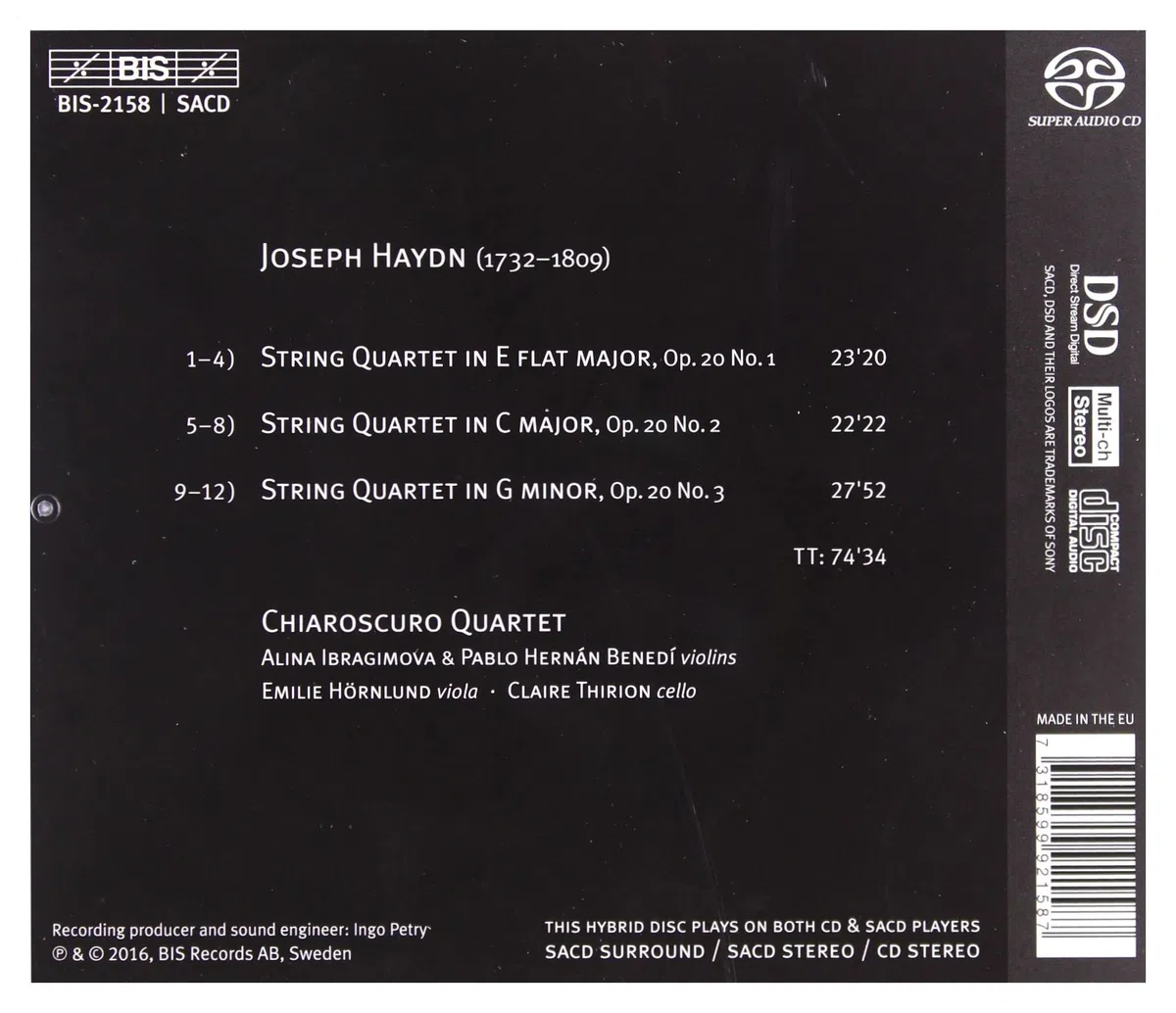 Haydn: Sun Quartets Op. 20 Nos. 1-3
