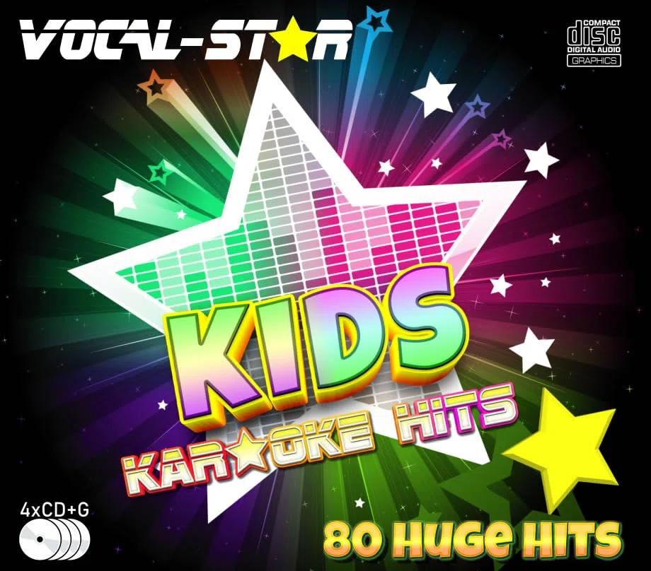 Vocal-Star Kids Karaoke CDG CD+G Disc Set - 80 canzoni 4 dischi