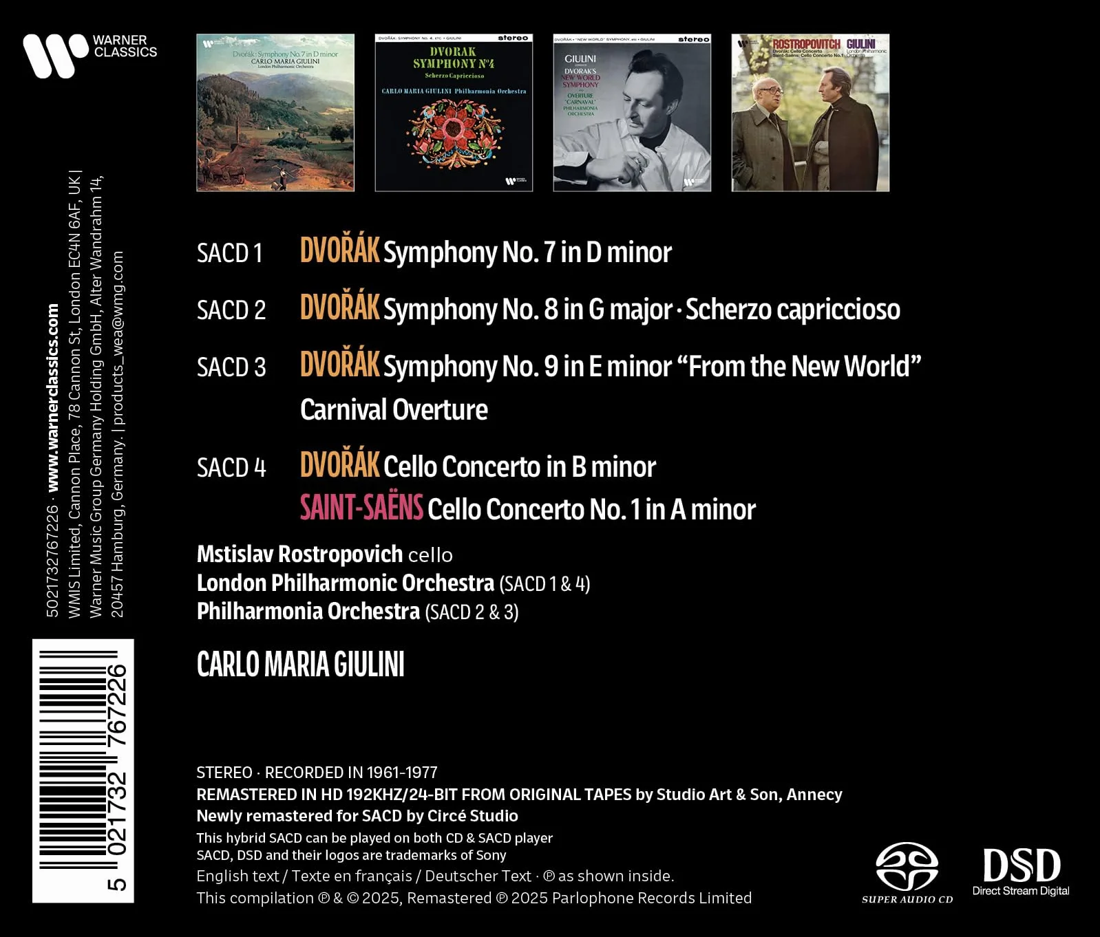 Dvorak Symphonies 7, 9 & Cello Concerto