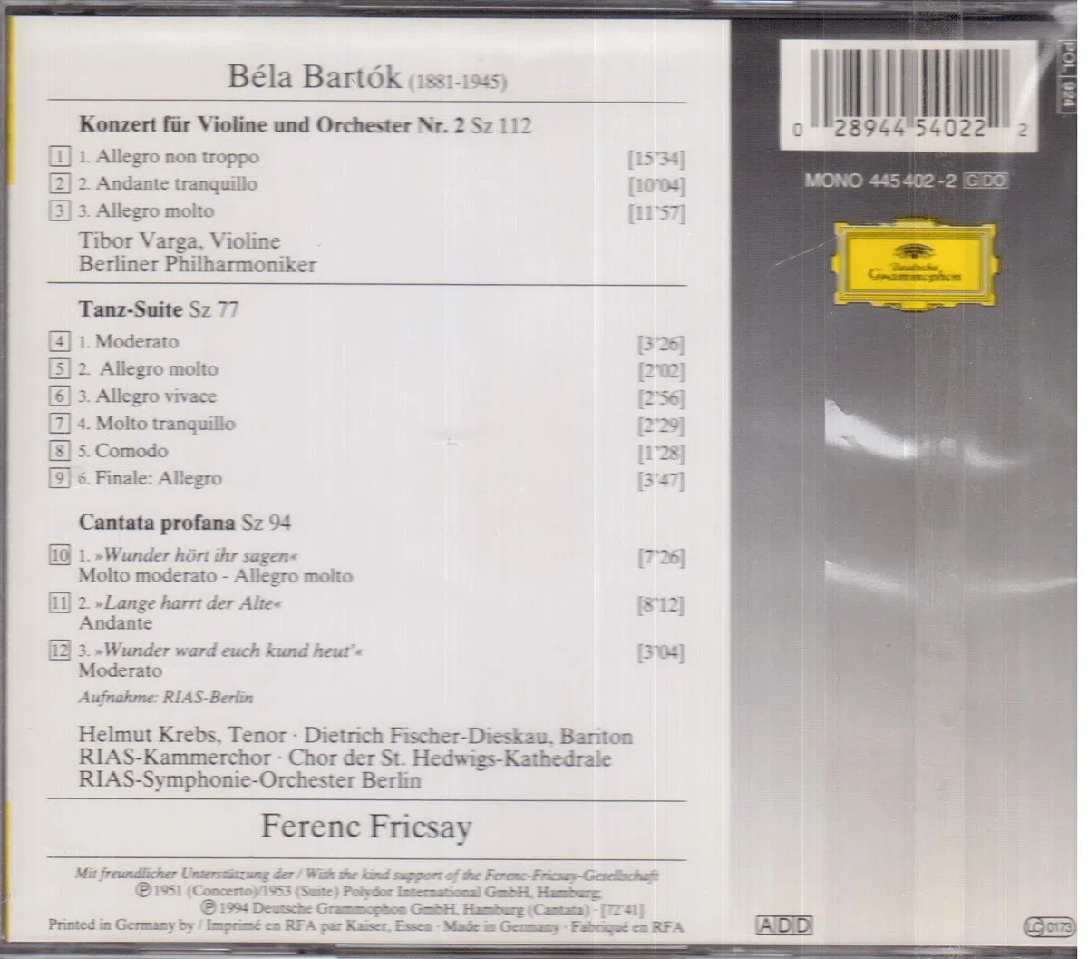 Violinkonzert 2/Tanzsuite/+