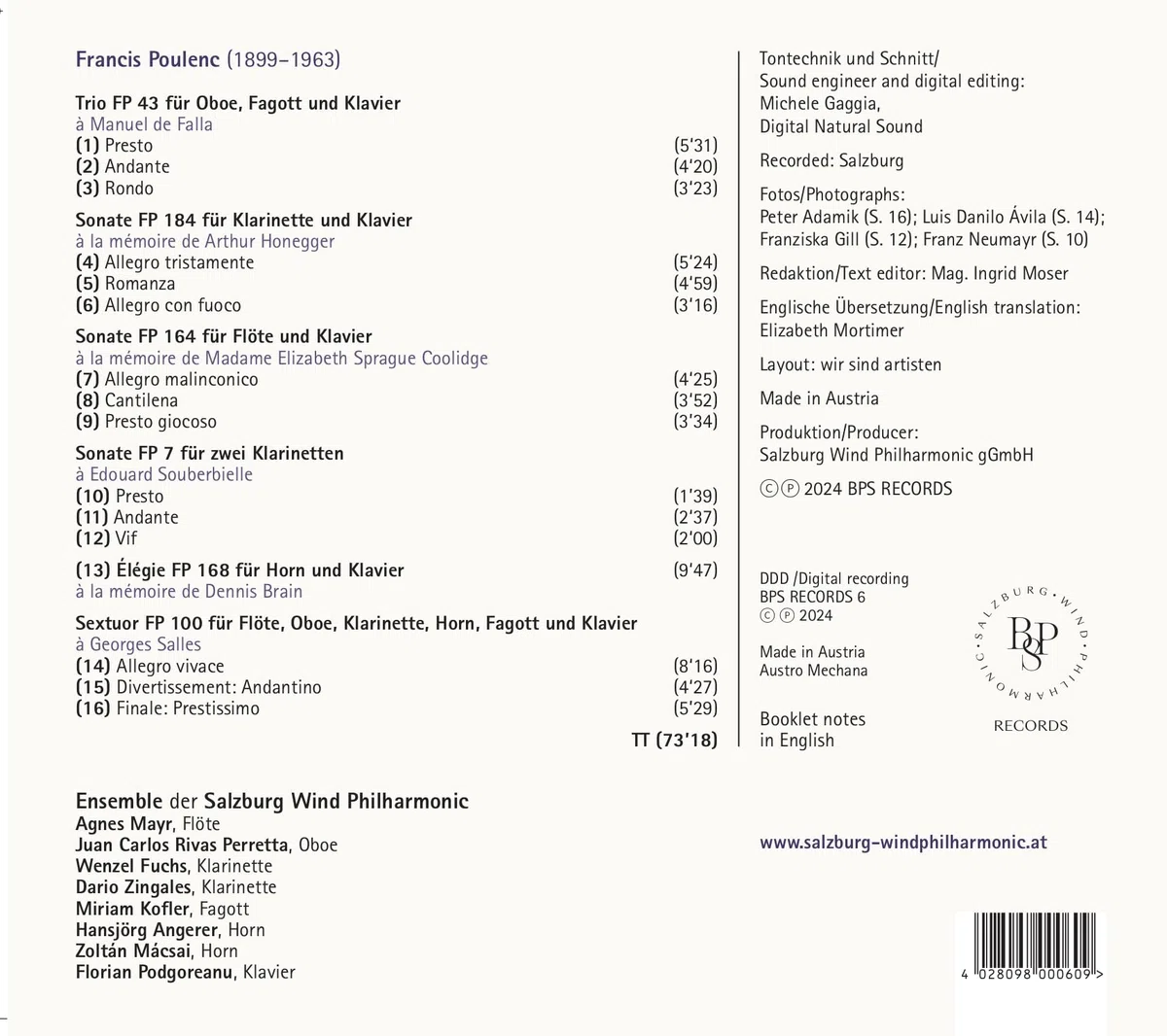 Francis Poulenc: Chamber Music