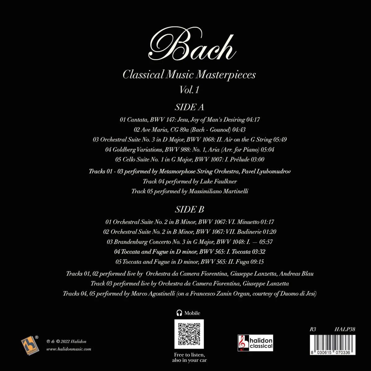 Vinile Bach Johann Sebastian– Capolavori di Musica Classica